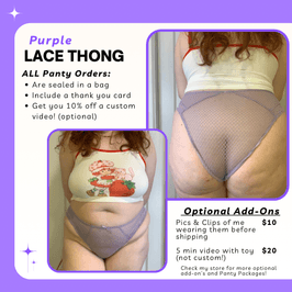 Purple Lace Thong Panties