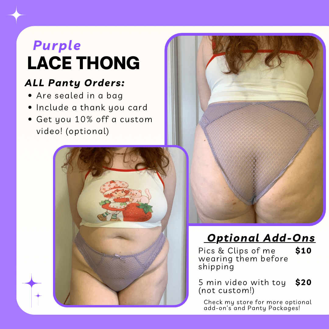 Purple Lace Thong Panties