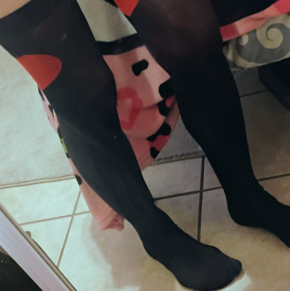 Black stockings with heart