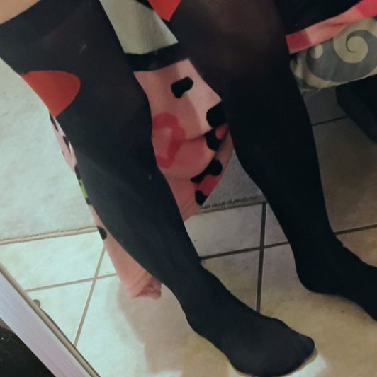 Black stockings with heart