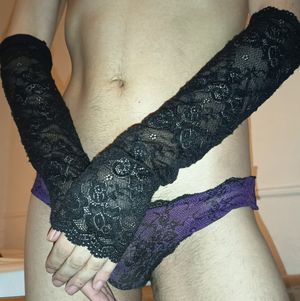 Black gothic gloves