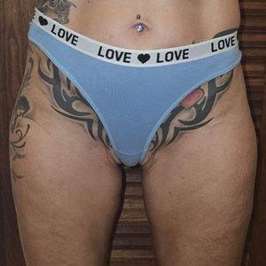 Dove Blue Thong Panties Cotton