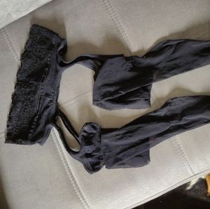 Black open pantyhose