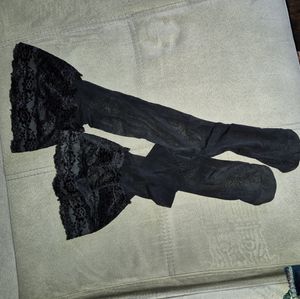 Black worn stockings