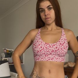 Pink cheetah sports bra