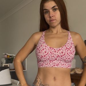 Pink cheetah sports bra