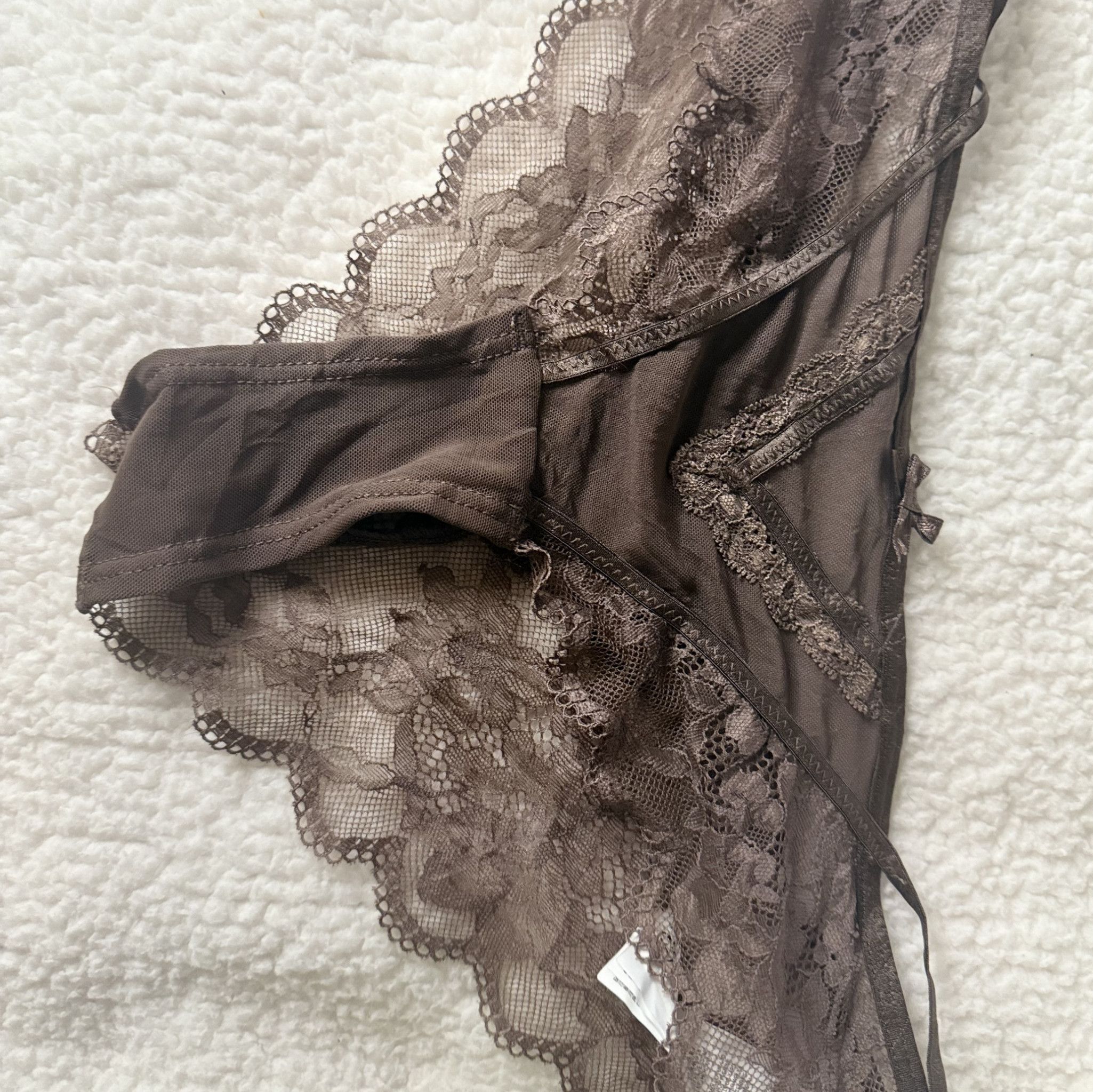 Light Brown Lacy Panties with Strappy Sides