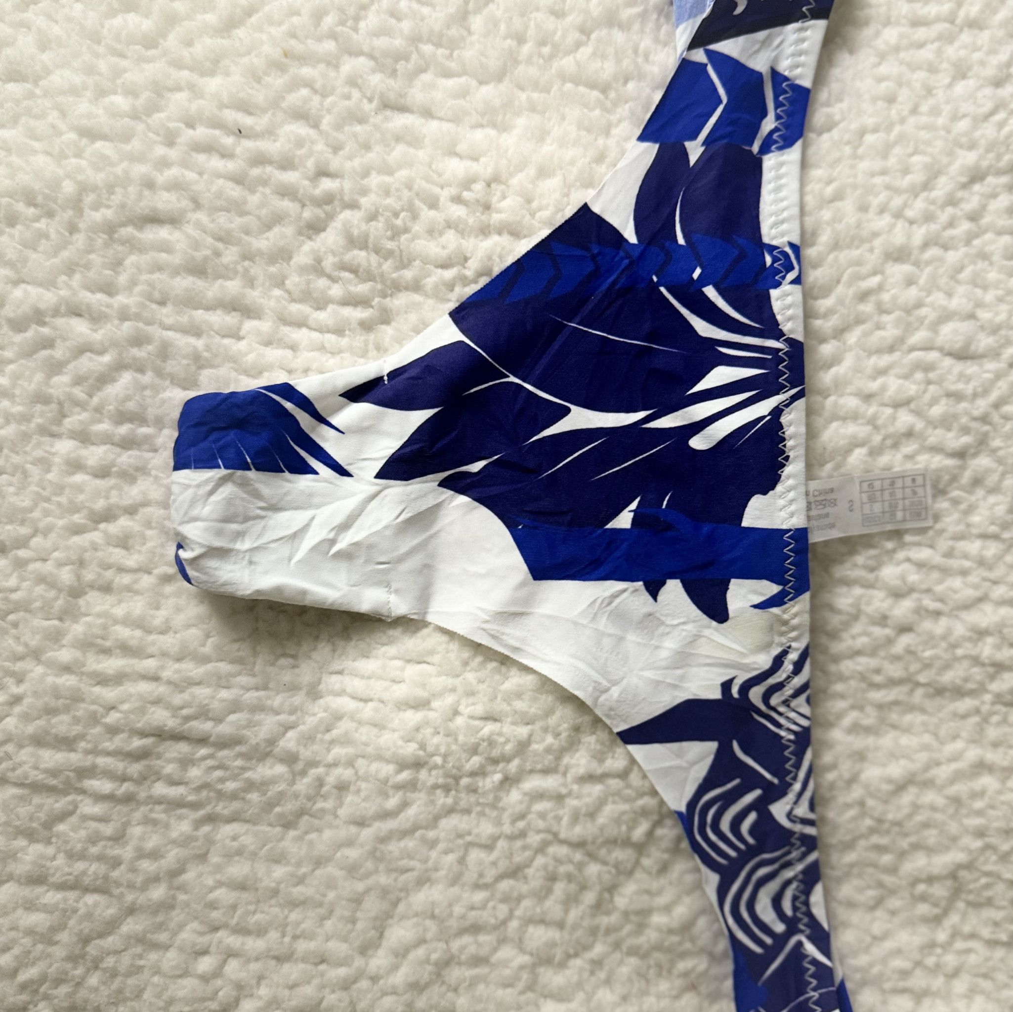 Stretchy Blue and White Tropical Spandex Panties