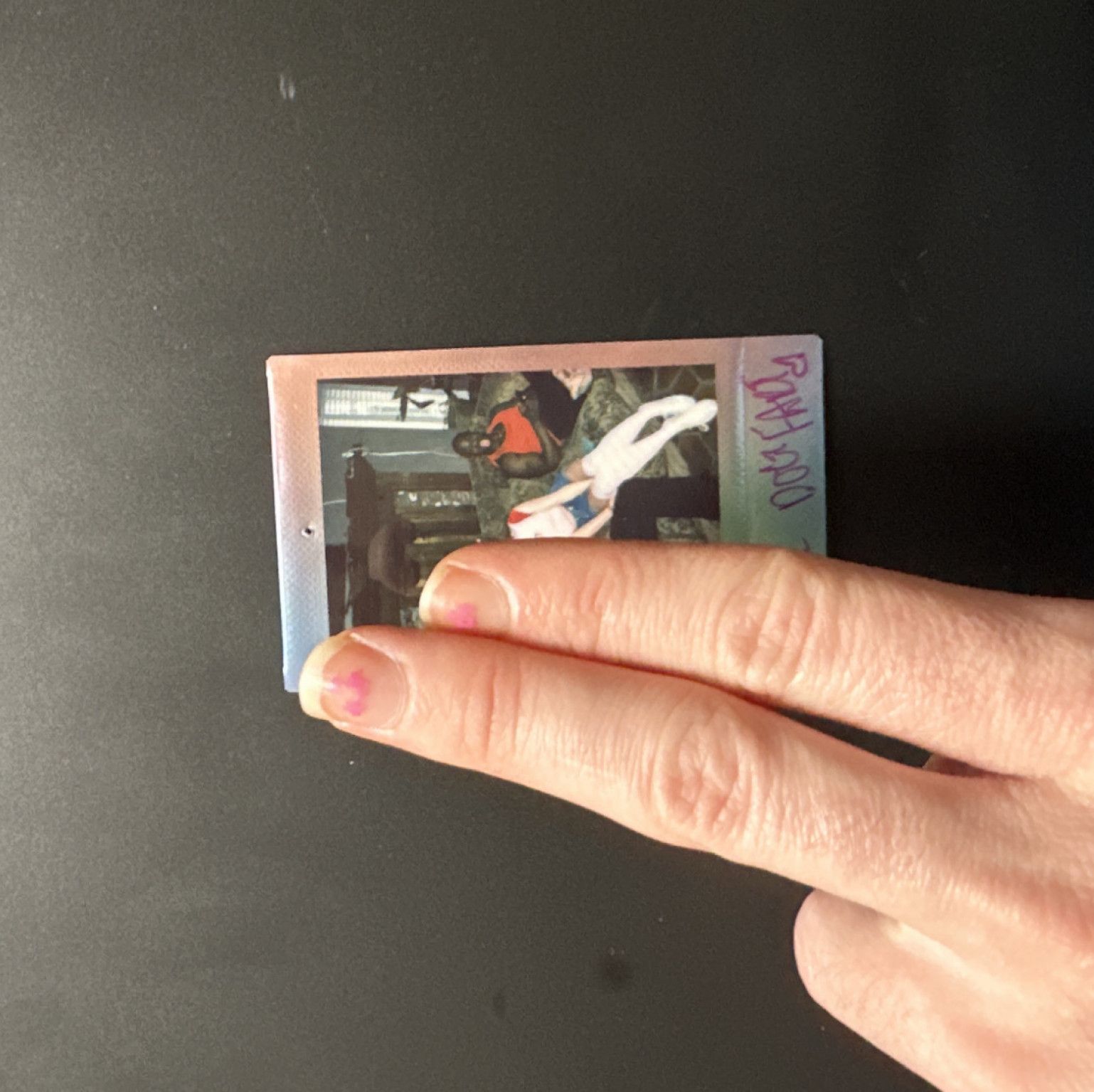 Physical poloroid photo from real fart shoot BTS