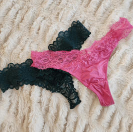 Dark Green and Pink Lace panties bundle