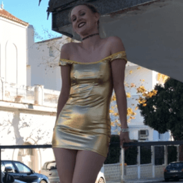 Golden shiny minidress