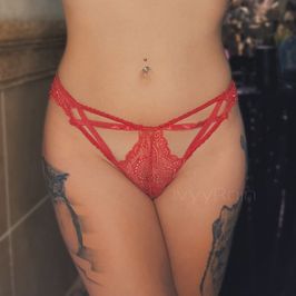 Strappy Red Lace Thong