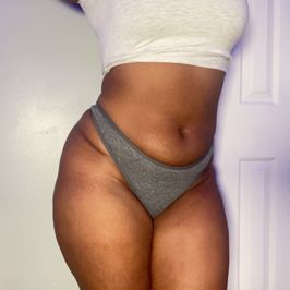 Grey cotton thong