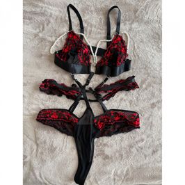 Black and Red with Pearl Lingerie