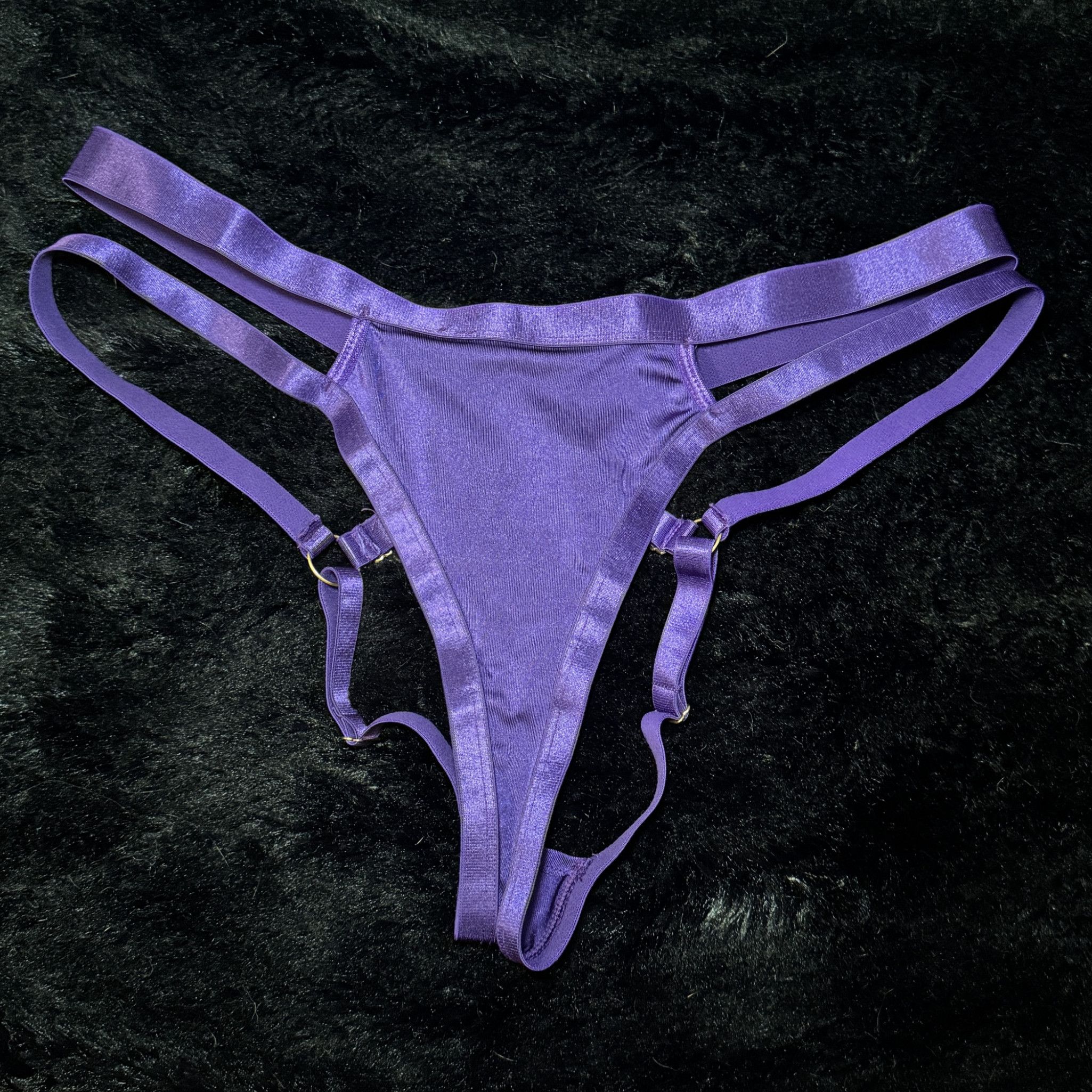 Purple Strappy Thong