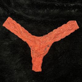 Orange Lacy Thong