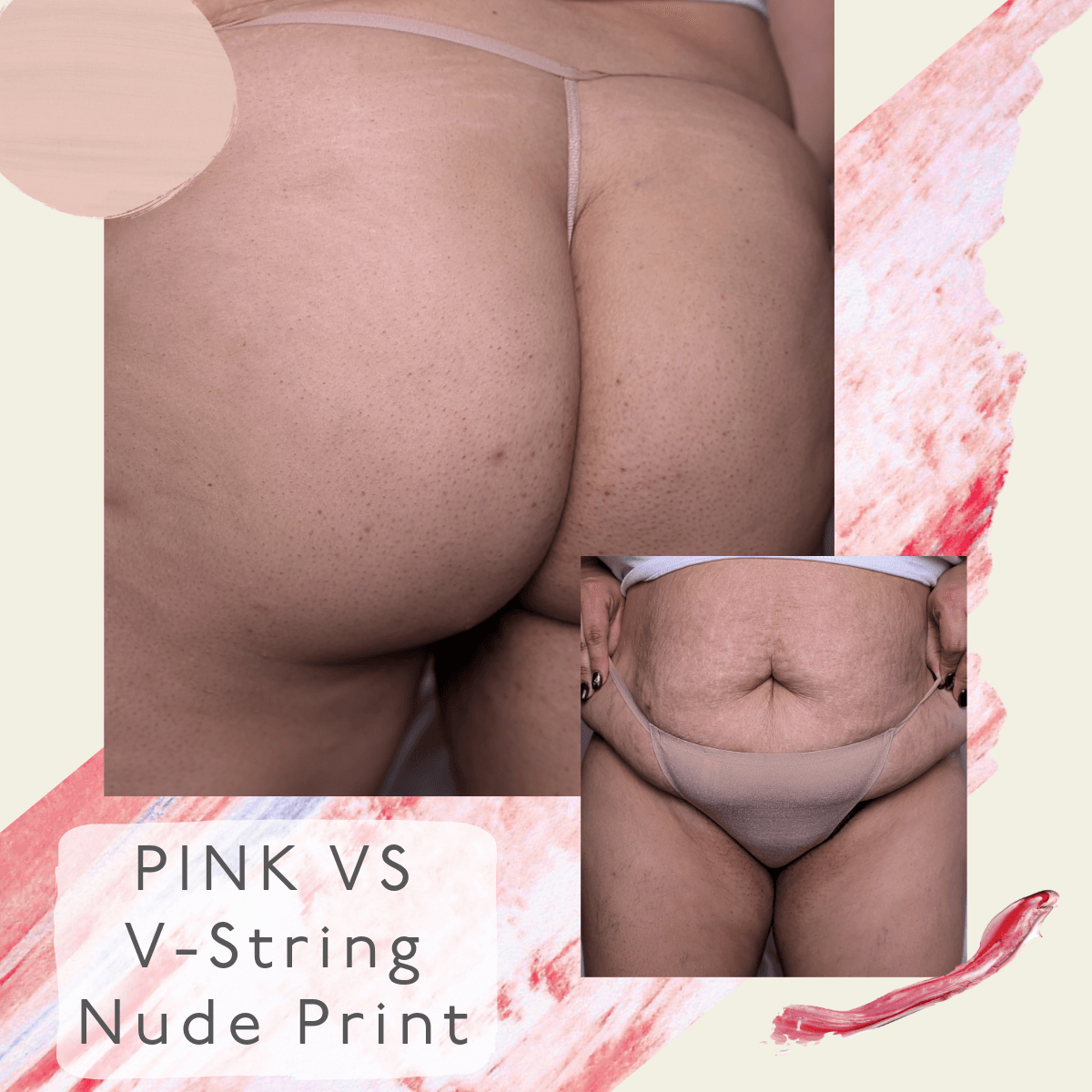 PINK VS V String Nude Print XL