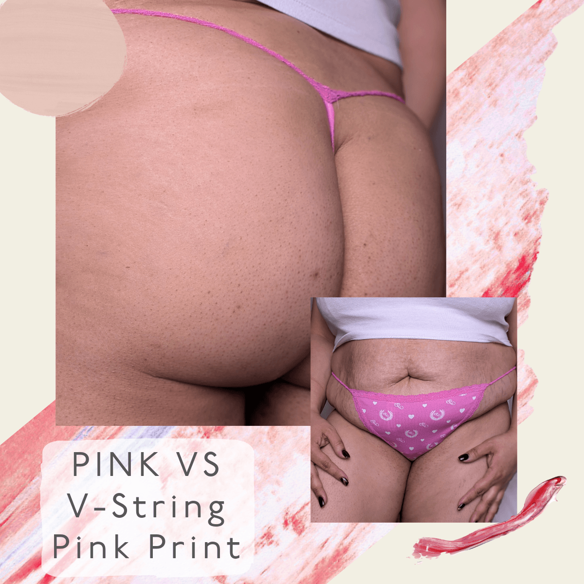 Pink VS V String Pink Print XL