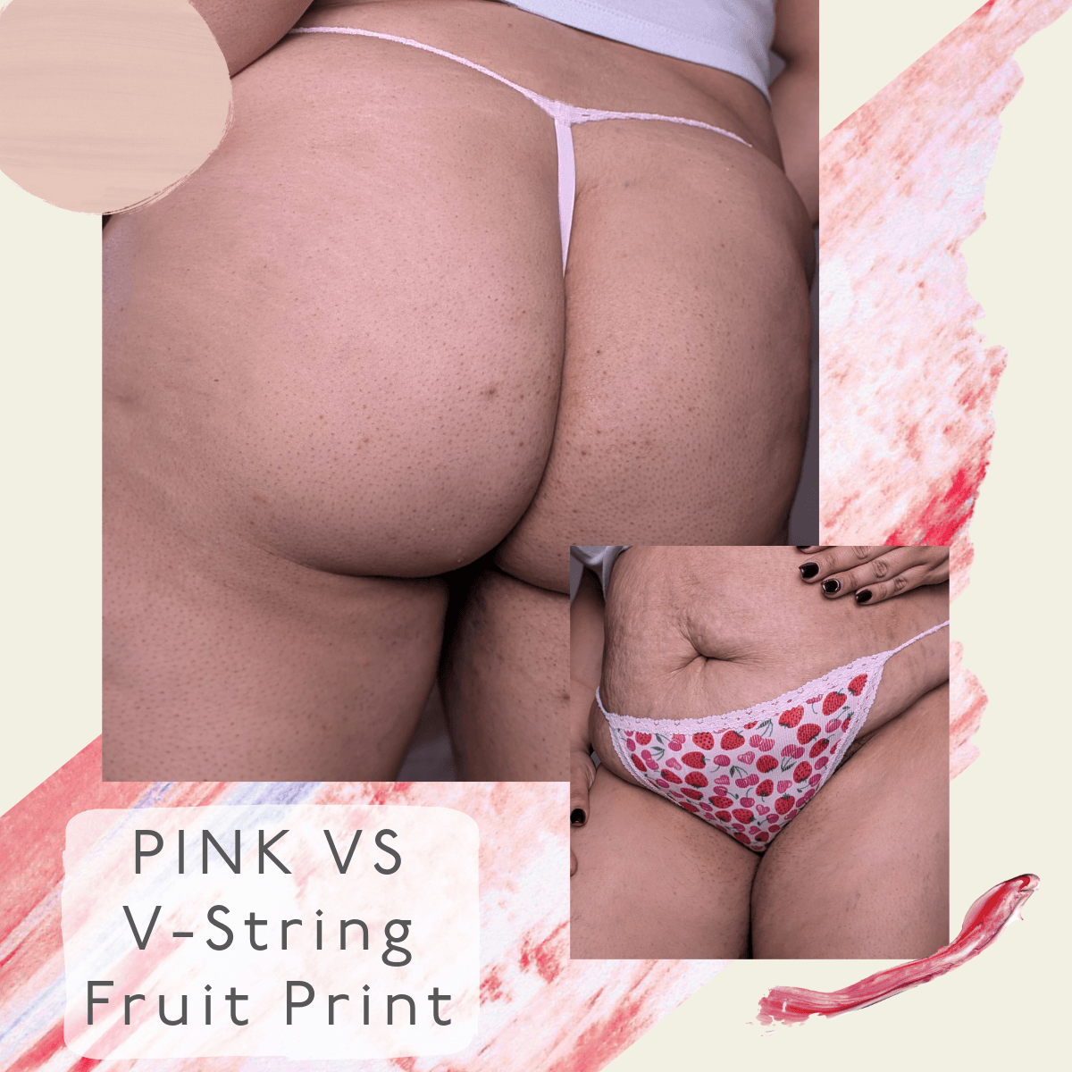 Pink VS V String Fruit Print XL