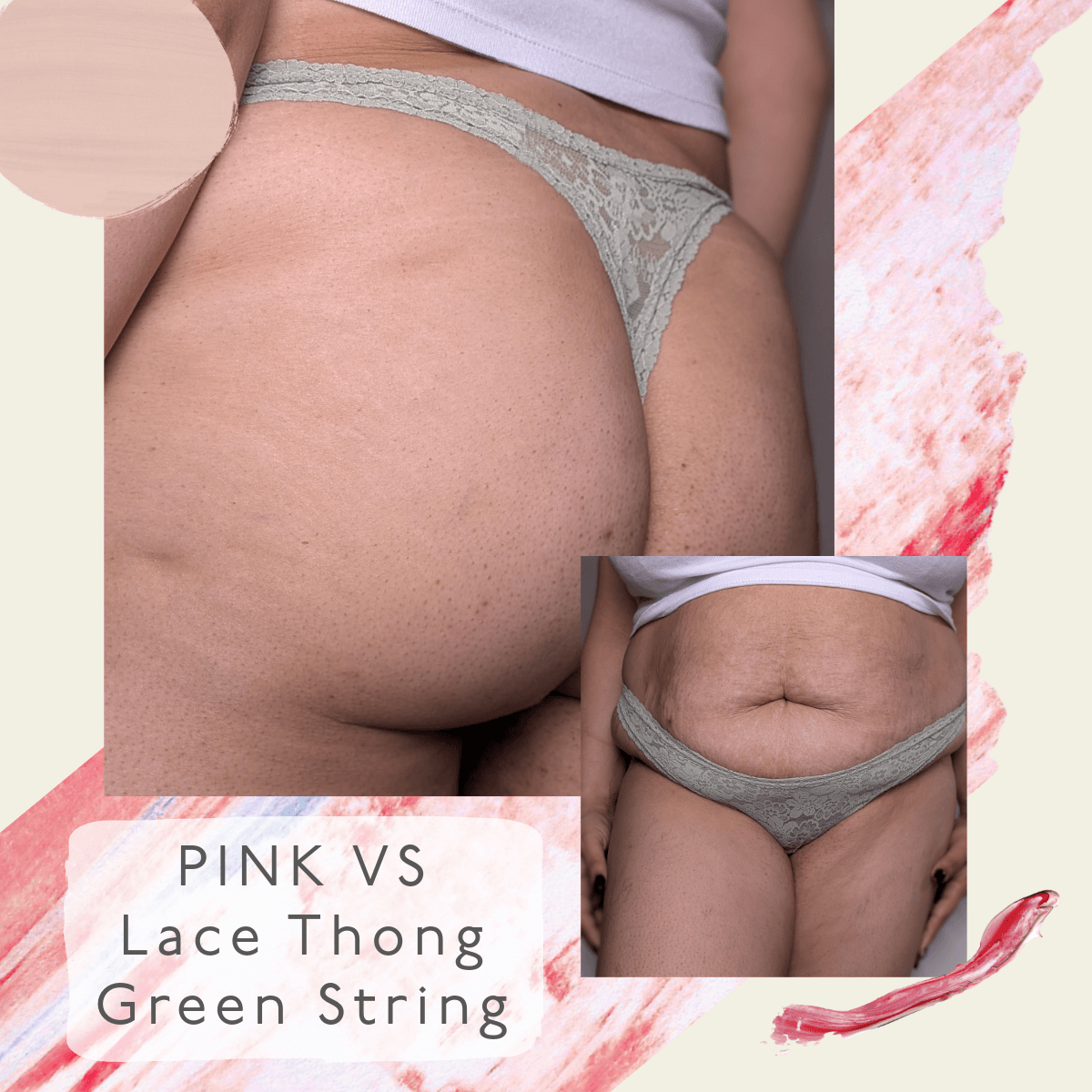 Pink VS Lace Thong Green String XL
