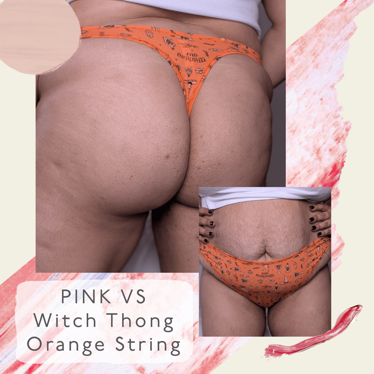 Pink VS Witch Thong Orange String XL
