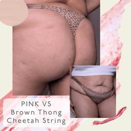 PINK VS Brown Thong Cheetah String XL