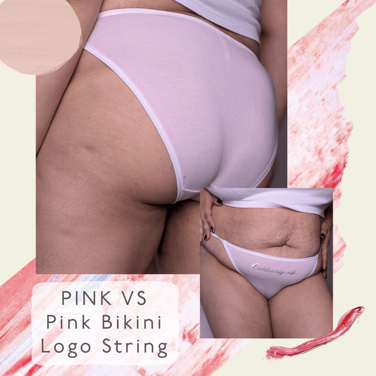 Pink VS Pink Bikini Logo String XL