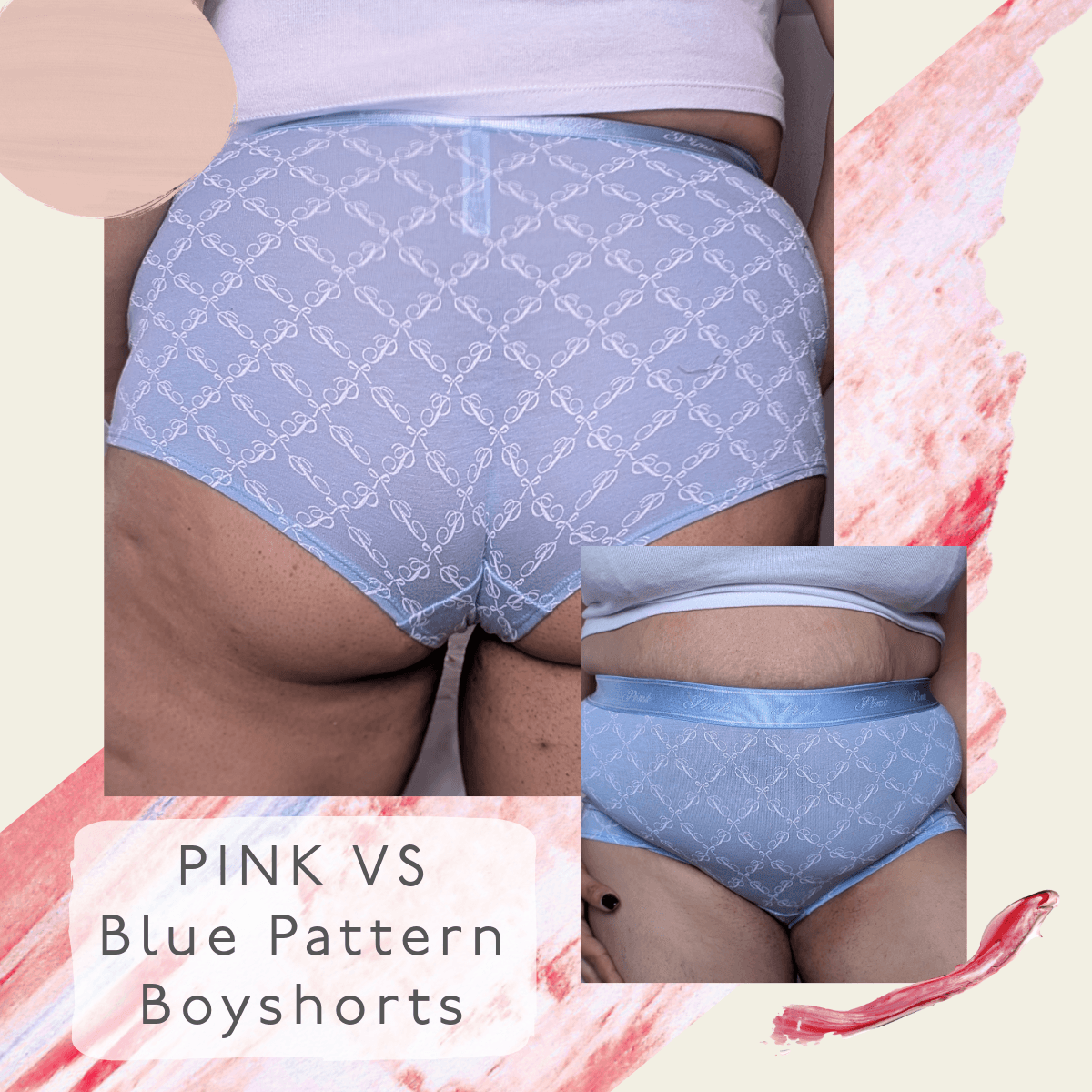 Pink VS Blue Pattern Boyshorts