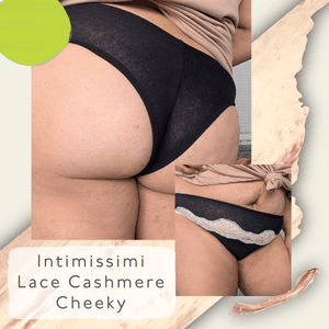 Intimissimi Black Cashmere And Lace Cheeky XL