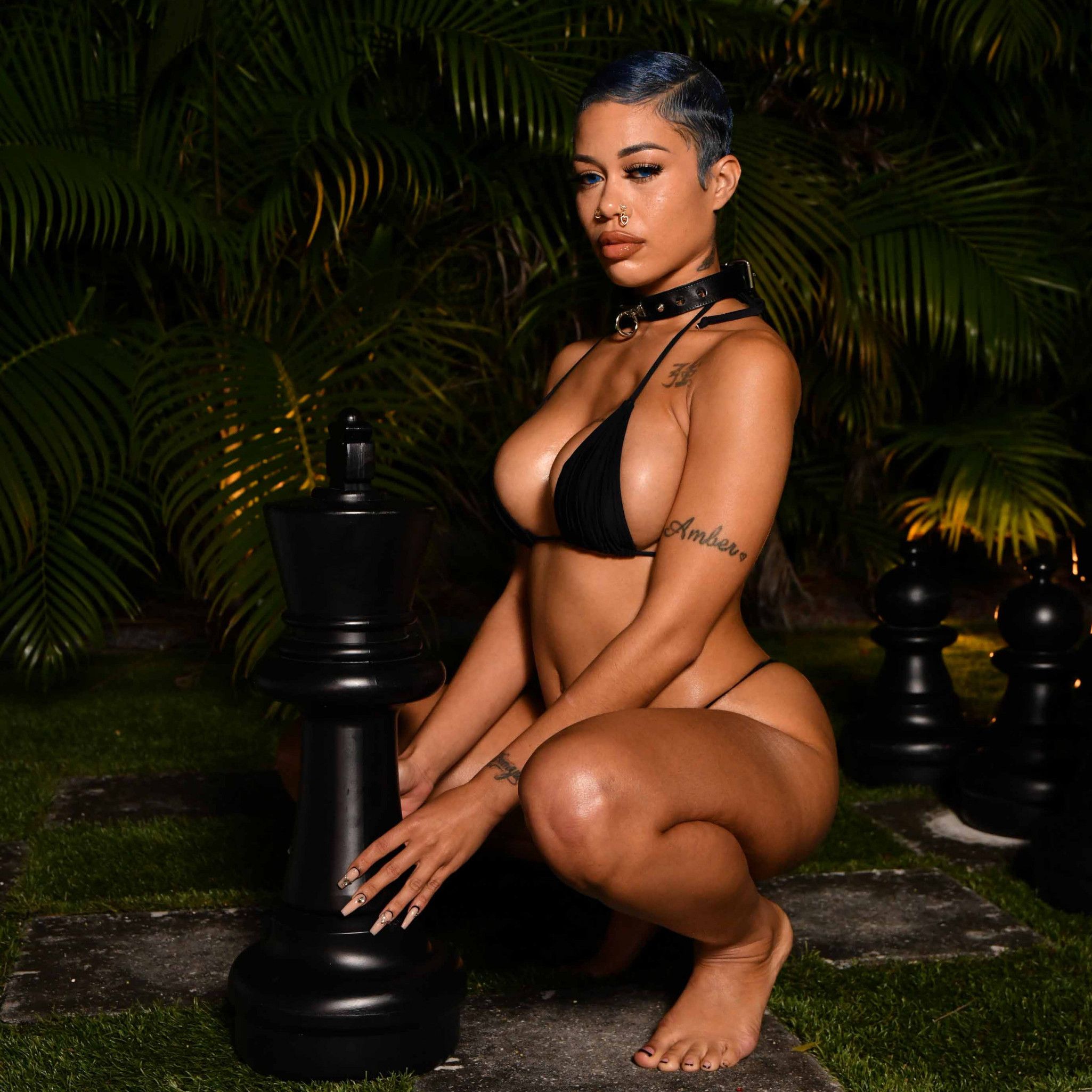Midnight Chess Garden Glam  SFW Bikini Tease