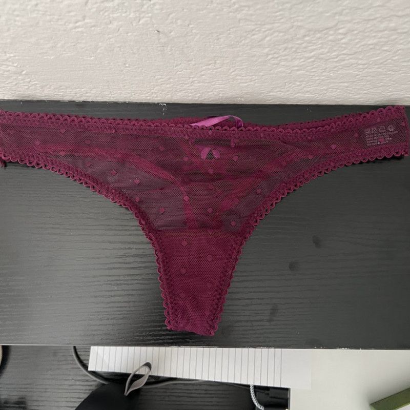 Burgandy Thong worn one day