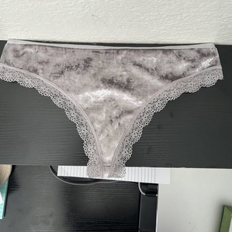 Grey Suede thong worn one day