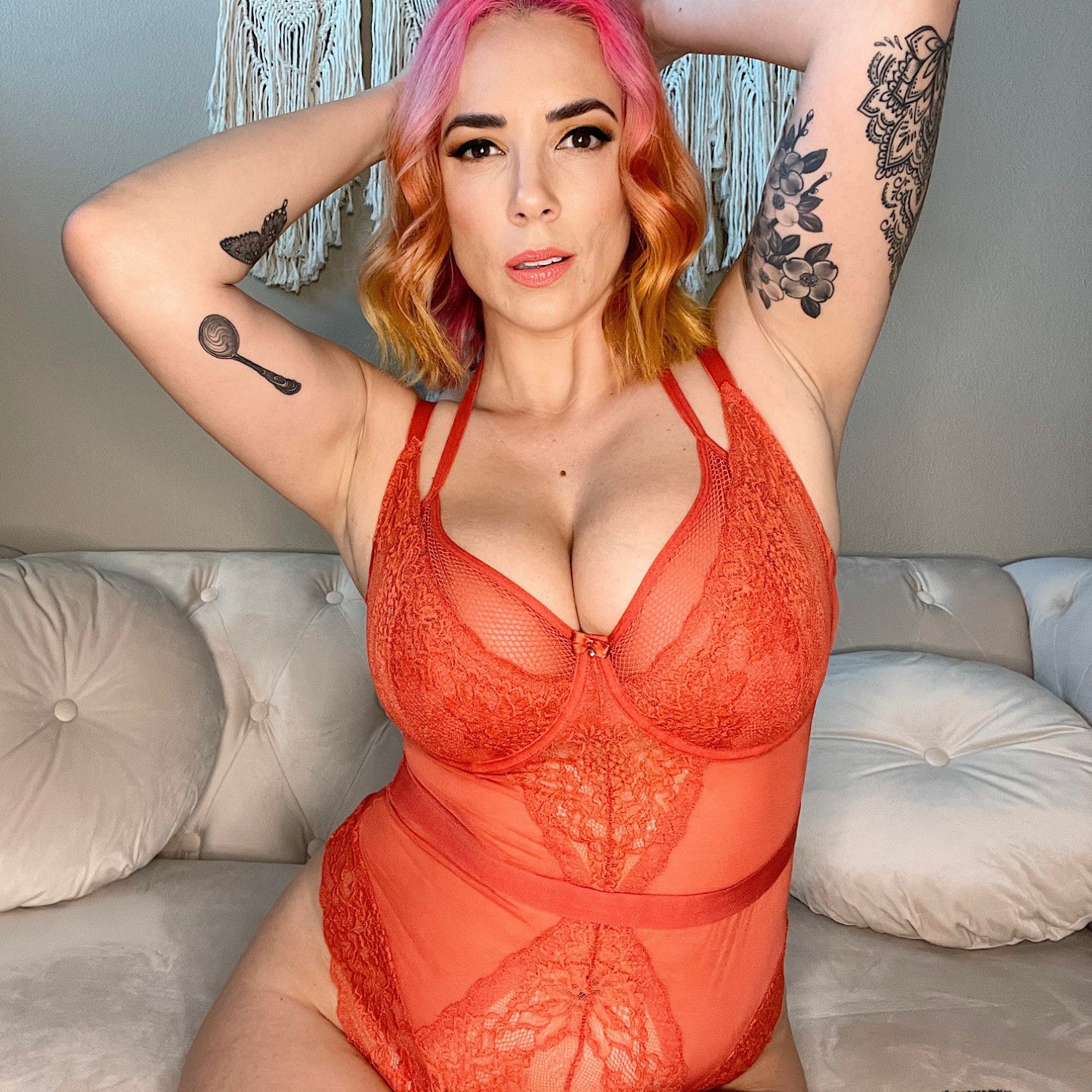 Orange lingerie photoset