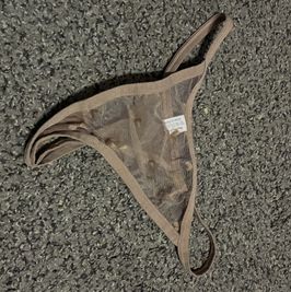 See through brown thong