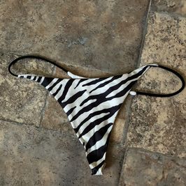 Silky zebra print thong