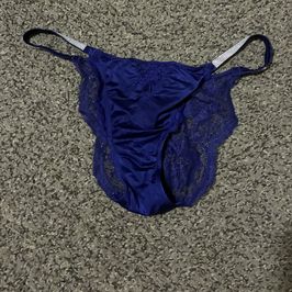Navy blue panties with lace and gems