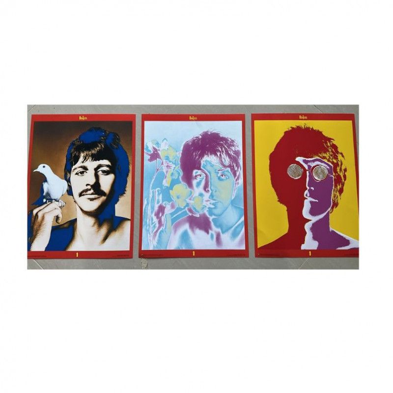 The Beatles Set of 3 VintageStyle Art Posters