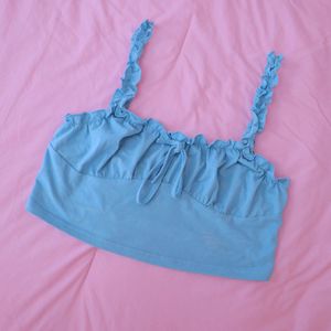 Blue mini crop top