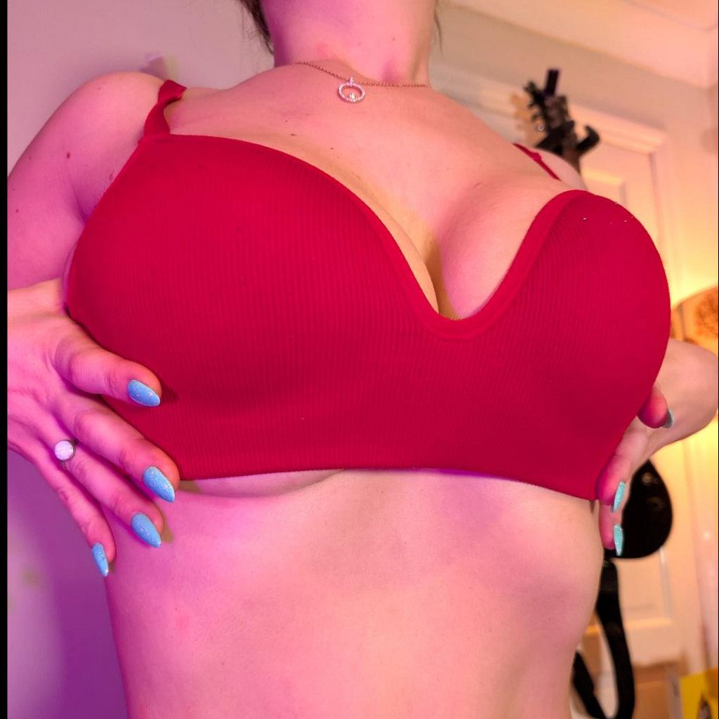 Worn Red Bra