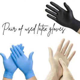 Pair of used latex gloves