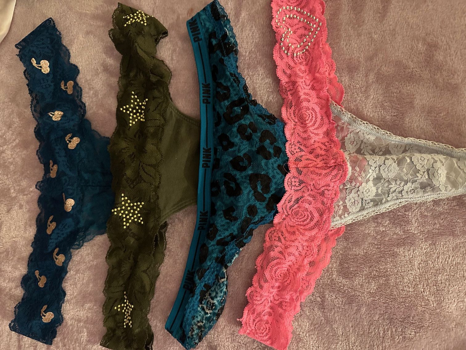Sexy Souvenir Worn Victorias Secret Lacey Thongs