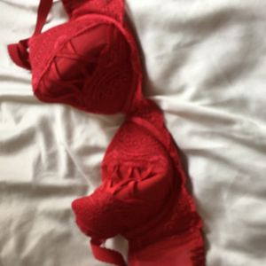 Worn Red Bra