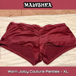WORN XL PANTIES : Burgundy Juicy Couture Panties
