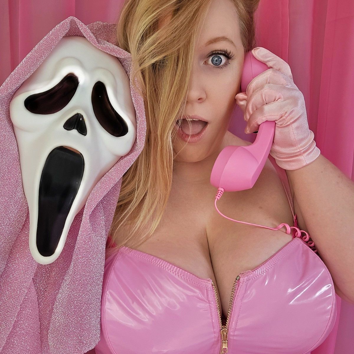 Pink Ghostface Cosplay Print Signed