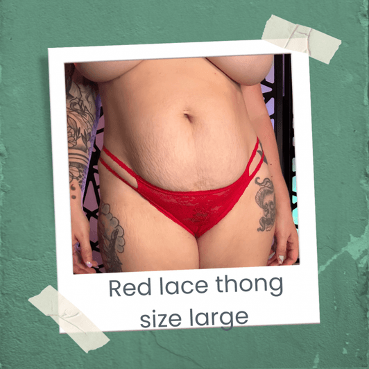 Red lace thong