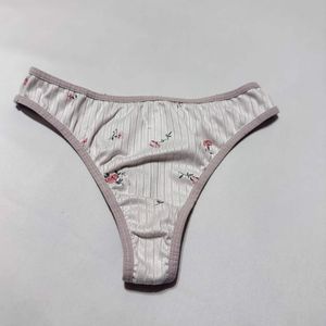 White Rosebud Satin Thong