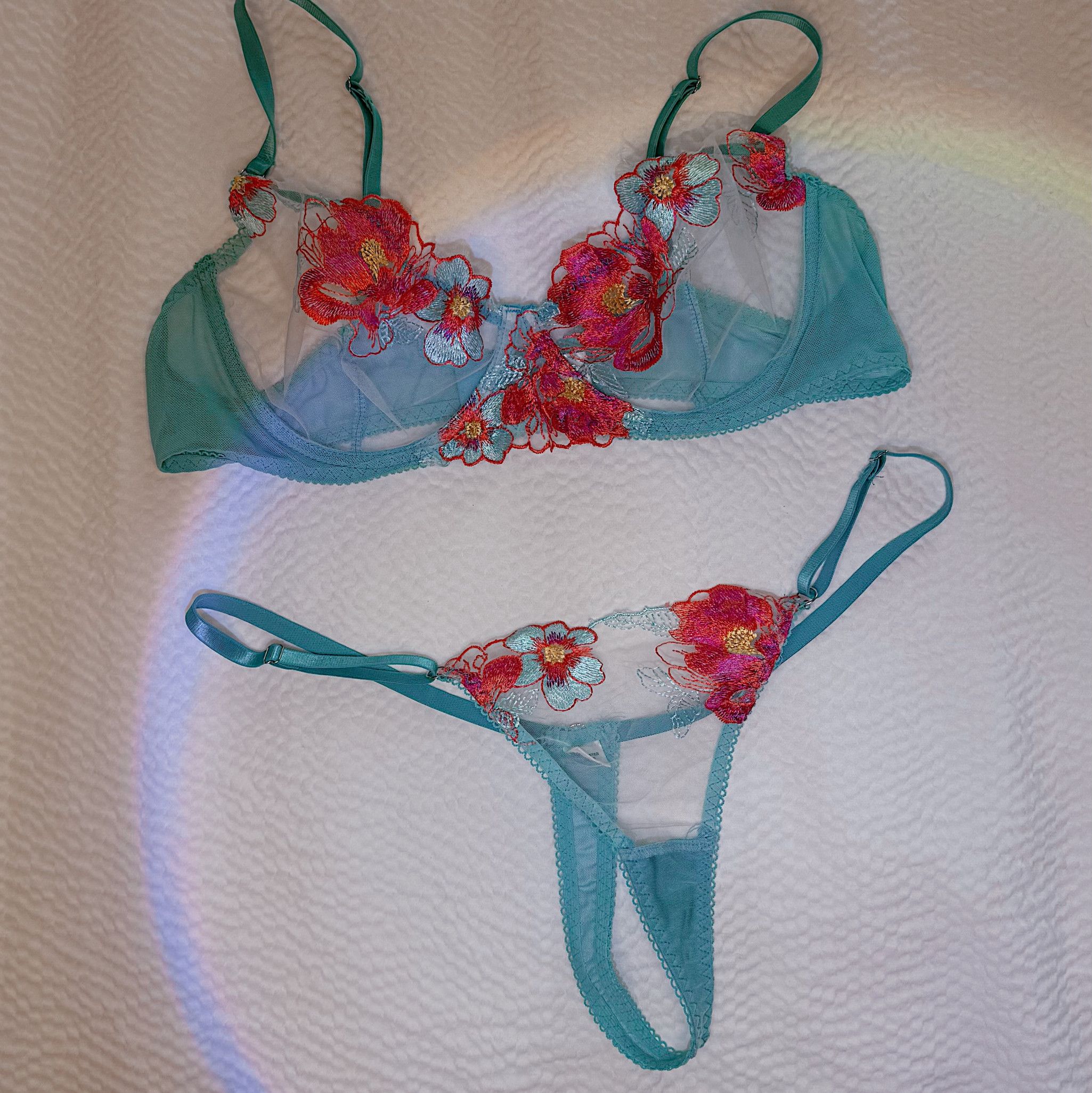 LACE BLUE LINGERIE SET