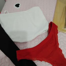 pregnant set red thong victoria secret white tshirt