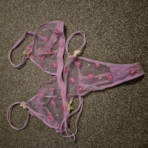 Pink Mesh lingerie set