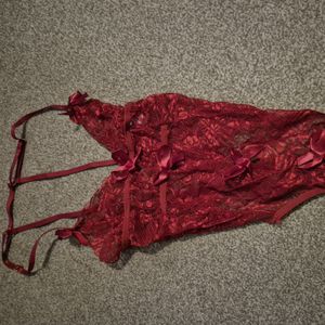 Red lace bodysuit